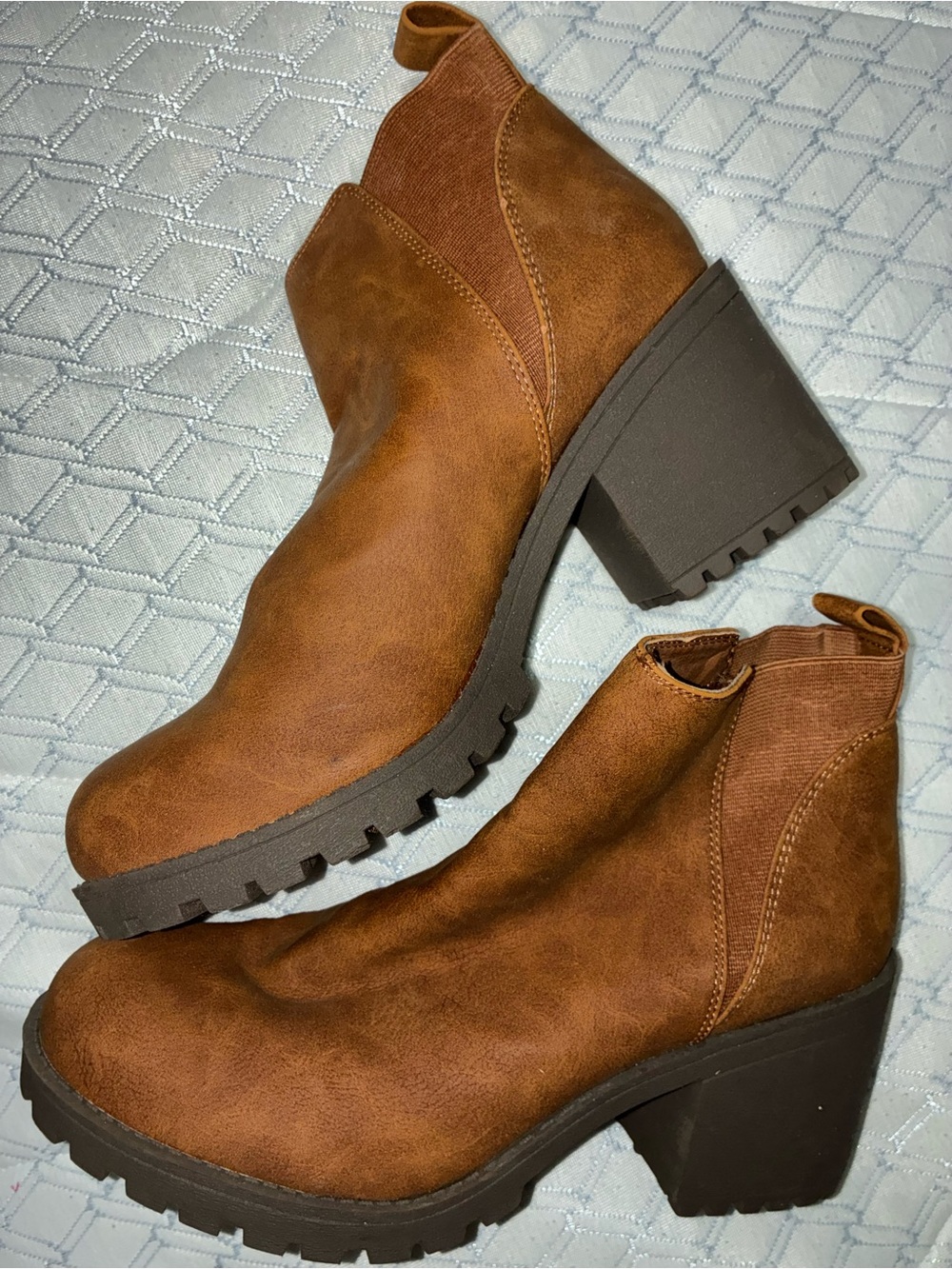 Dirty Laundry Brown Chunky Heel Chelsea Booties